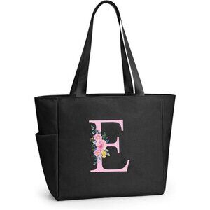 Personalized Beach Tote Bag Black-e